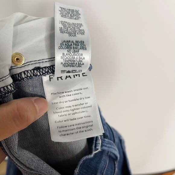 Frame Womens 28 Le Skinny De Jean Crop Skinny Jeans with Shredded Hem in Cantine - Picture 11 of 11